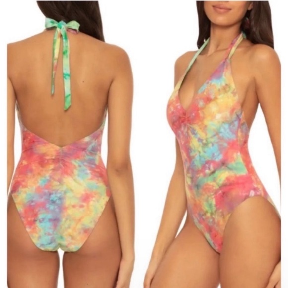 Pacific Reversible Plunge One-Piece Swimsuit Sz. Small - Picture 2 of 8
